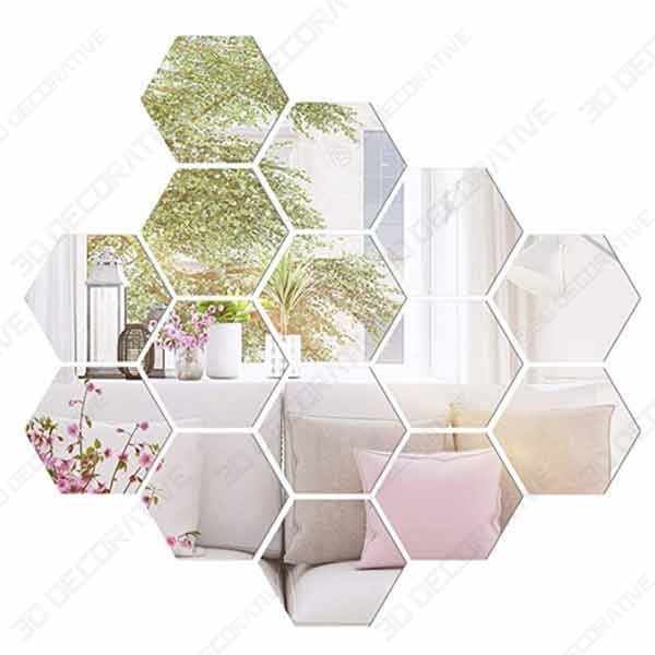 BBTO 10 Pieces Mirror Sheets Self Adhesive Non Glass Mirror Tiles Wall Sticky Mirror, 9 6 Inches