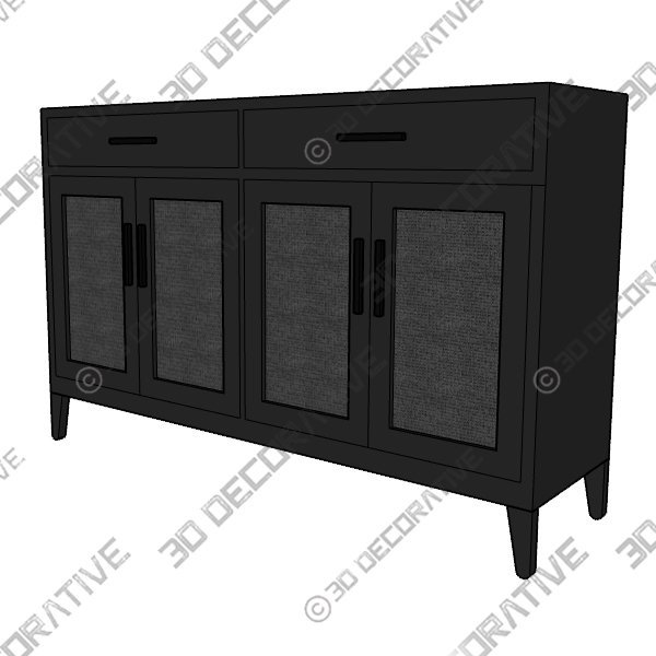 Newhaven 56'' Wide 2 Drawer Sideboard 3D DECORATIVE