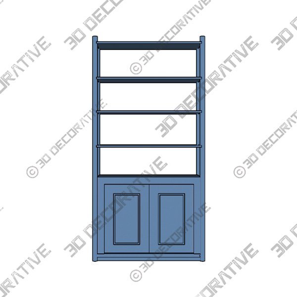 19th century bookcase - 3D Decorative