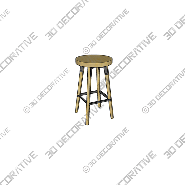 Hodder 18.5” Tall Solid Wood Utility Stool