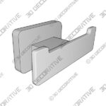 Square Chrome Wall Mounted Double Hook