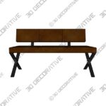 Manfern Faux Leather Bench - 3D Decorative