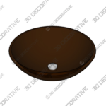 Aquaterior 16.5354” Bronze Glass Circular Vessel Bathroom Sink