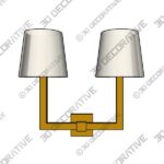 Square Tube Double Sconce - 3D Decorative