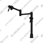 Black Deck Mount Pot Filler Kitchen Faucet - 3D Decorative