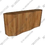 Natural Wood Console Table - 3D Decorative