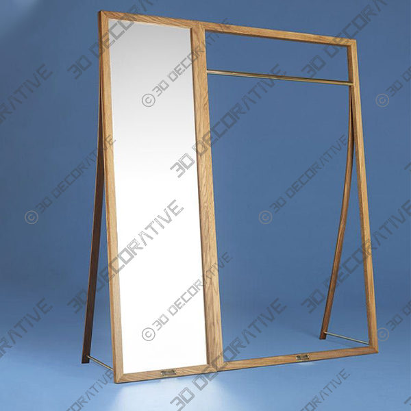 Vertical Standing Mirror With Wooden Frame