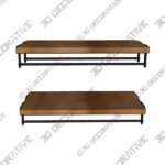 2 Piece Solid Wood Accent Shelf - 3D Decorative