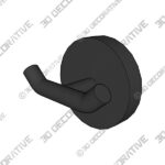 Matte Black Double Robe Hook - 3D Decorative