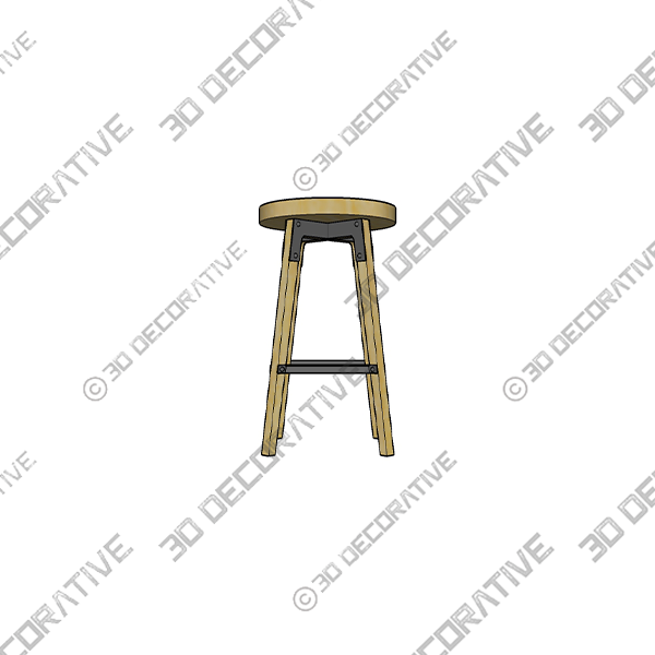 Hodder 18.5” Tall Solid Wood Utility Stool