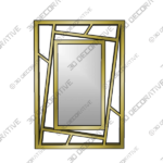 Gold Rectangle Shape Design Wall Mirror - 3D Decorative