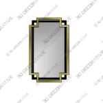 Rectangular Shape Design Wall Mirror - 3D Decorative