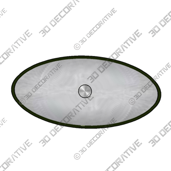 Bathroom Tempered Clear Glass Oval Vessel Sink - 3D Decorative