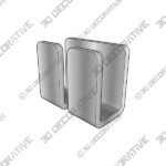 Modern Chrome Double Robe Hook - 3D Decorative