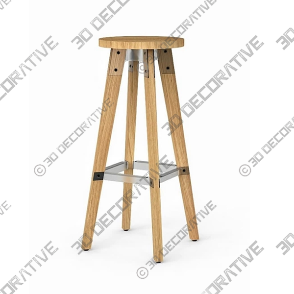 Hodder 18.5” Tall Solid Wood Utility Stool