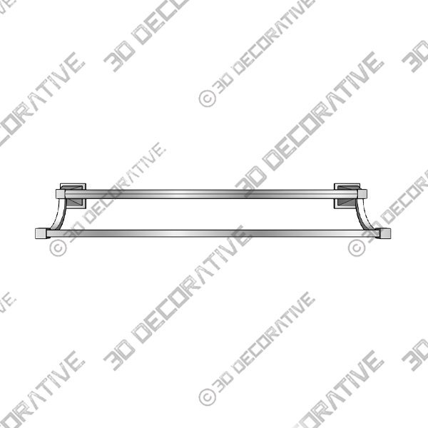 Boardwalk 24-Inch Double Towel Bar in Brushed Nickel - 3D Decorative