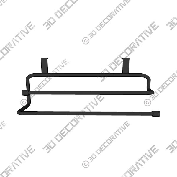 Over the Cabinet Towel Bar in Matte Black - 3D Decorative