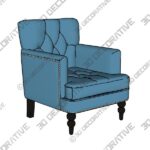 Decorative Accent Chair with Studded Details – Dark Teal