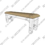 Gigi Upholstered Bench - 3D Decorative