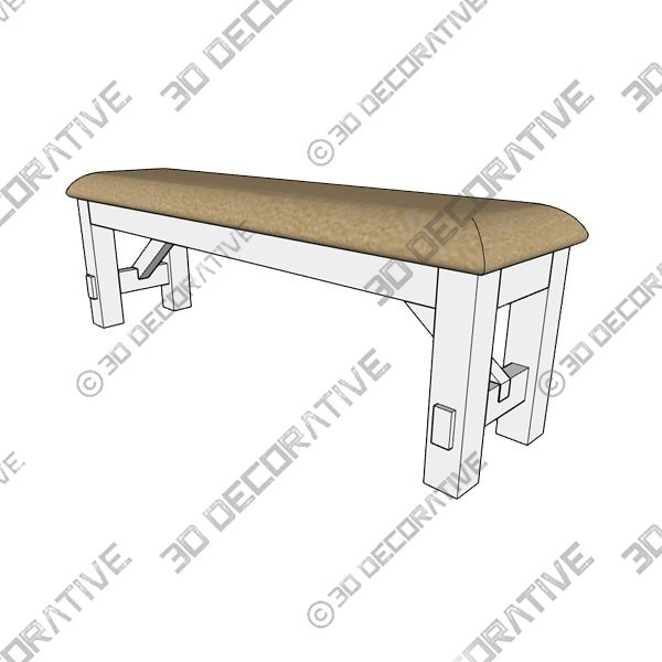 Gigi Upholstered Bench - 3D Decorative