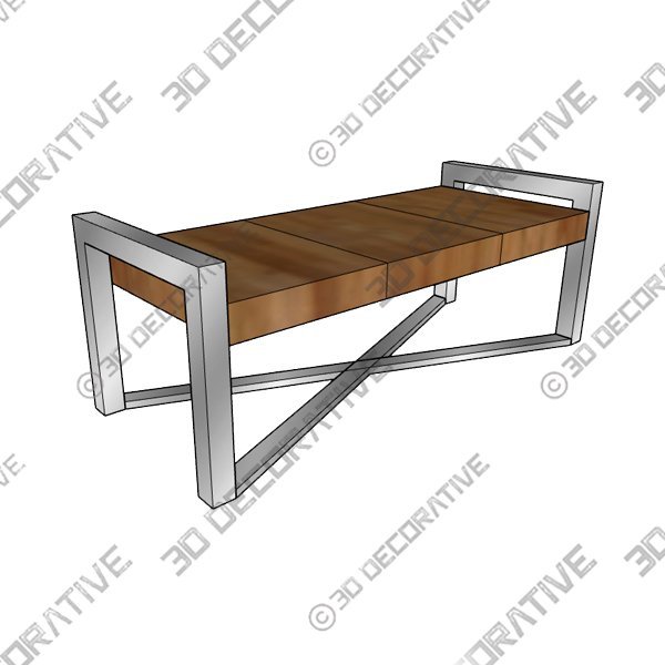 Dungannon Metal Bench - 3D Decorative