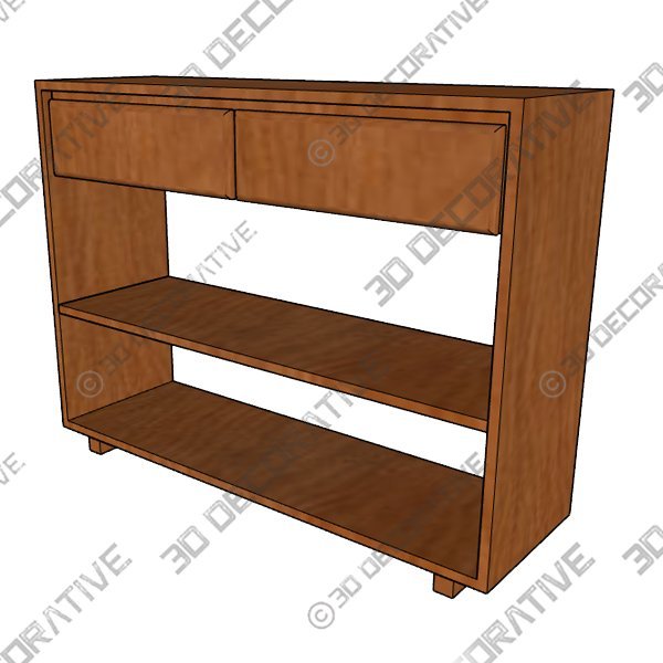 Anton Solid Wood Storage Console - 3D Decorative