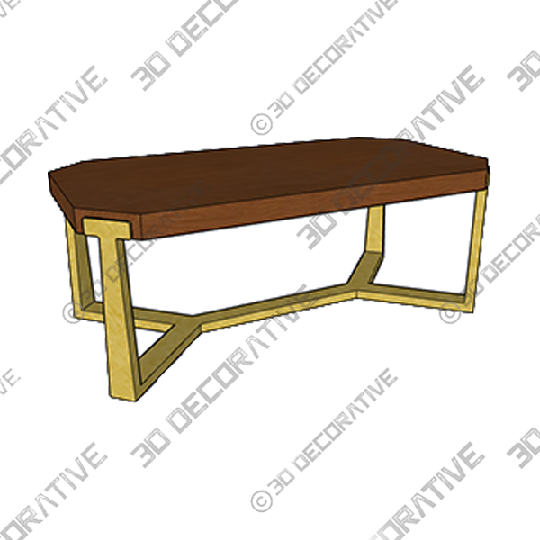 Abrielle Cross Legs Coffee TableĀ - 3D Decorative