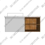 Baylor Floating Open Storage Single Bathroom Vanity (42″) - 3D Decorative