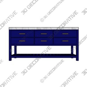 Carrie 72″ W x 22″ D x 34.5″ H Double Bathroom Vanity Set - 3D Decorative