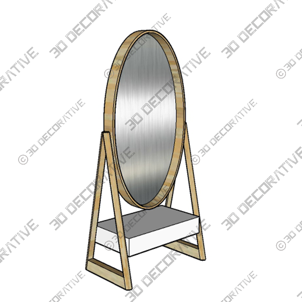 Cheval Standing Mirror - 3D Decorative