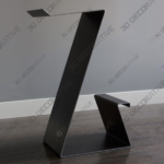 Counter Height Barstool in Black Faux Leather and Brushed Stainless Steel Finish - 3D Decorative