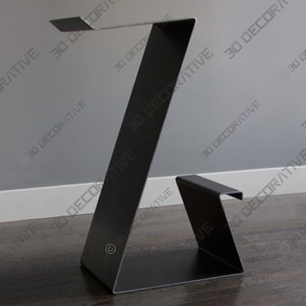 Counter Height Barstool in Black Faux Leather and Brushed Stainless Steel Finish - 3D Decorative