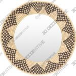 Dastkar DAS-002 Mirrors Tan | Black - 3D Decorative