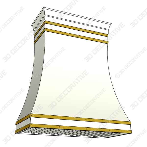 Decorative Curved Metal Hood - 3D Decorative