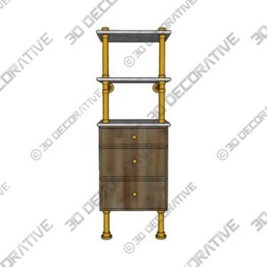 ELEMENTAL CLASSIC STORAGE SET WITH STONE SHELF - 3D Decorative