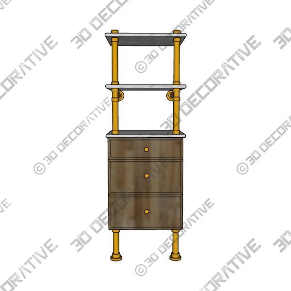 ELEMENTAL CLASSIC STORAGE SET WITH STONE SHELF - 3D Decorative