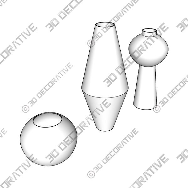 Japanese Ceramic Vases - 3D Decorative