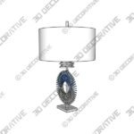 John Richard Clear-Cut Glass Column Table Lamp - 3D Decorative