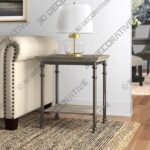 Liara 24.5” Tall Tray Top End Table - 3D Decorative