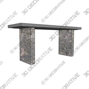 Minimal Marble & Wood Console - 3D Decorative