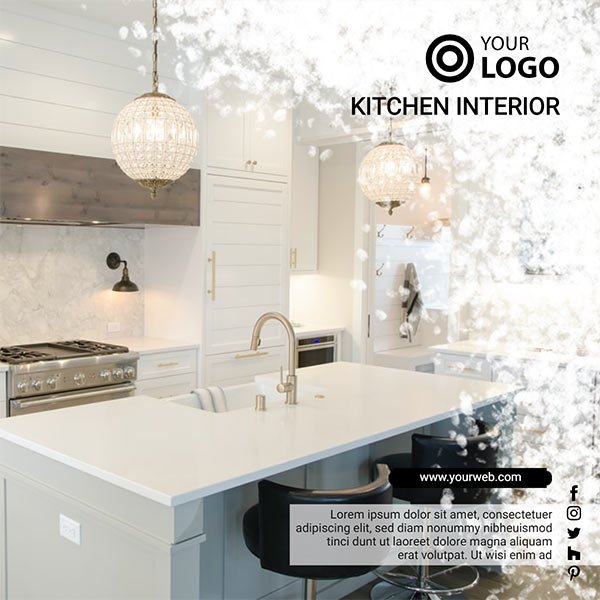 Modern Social Media Post Template for Interior Designer - 3D Decorative