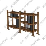 Bookcase-4-7.jpg Orizaba Two Sided Bookcase Module B, Wood and Aluminium, Contemporary Design - 3D Decorative