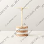 Candle-Holder-5-10.jpg STACKED MARBLE AND BRASS PILLAR CANDLE HOLDER SMALLĀ - 3D Decorative
