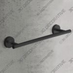 14 Inch Matte Black Towel Bar - 3D Decorative