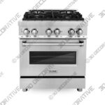 Oven-Range-5-1.jpg 30″ 4.0 cu. ft. 4 Gas Burner/Electric Oven Range, Stainless Steel, RA30 - 3D Decorative