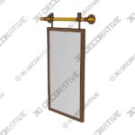 31" Minimalist Metal Frame Wall Mirror Rustic Mounted Suspended Vanity Hanger - 3D Decorative