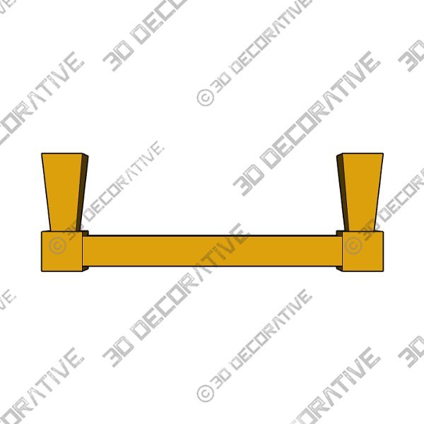 4″ MANSION SATIN BRASS HANDLE - 3D Decorative
