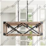 4-Light Geometric Kitchen Island Pendant Lighting - 3D Decorative