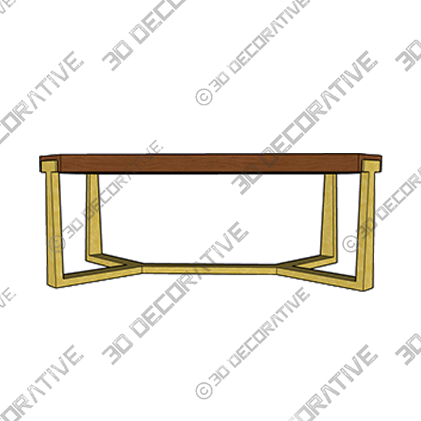 Abrielle Cross Legs Coffee TableĀ - 3D Decorative
