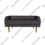 Abydos Upholstered Bench - 3D Decorative